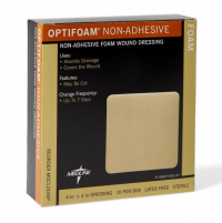 Image of Medline Optifoam Non-Adhesive Foam Dressing 4" x 4"