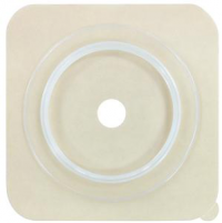 Image of Securi-T Two-Piece Cut-to-Fit Extended Wear Solid Hydrocolloid Wafer without Collar 4" x 4", 2-1/4" Flange