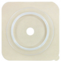 Image of Securi-T Two-Piece Cut-to-Fit Standard Wear Solid Hydrocolloid Wafer without Collar 4" x 4" 1-3/4" Flange