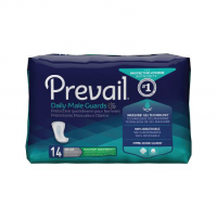 Prevail Bladder Control Pad Daily Male Guards 12-1/2 Inch Length Moderate Absorbency Polymer One Size Fits Most Male Disposable