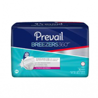Prevail Breezers360° Incontinence Brief, Ultimate Absorbency, Size 1 (26-48), White