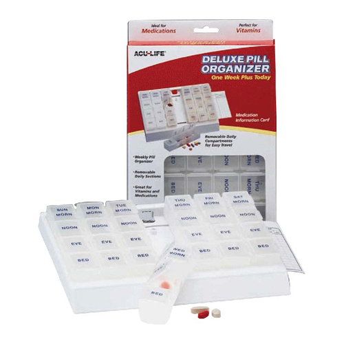 Acu-Life Deluxe Pill Organizer with 28 Compartments