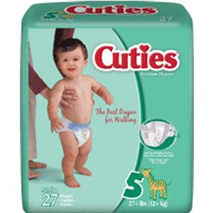 Cuties Baby Diaper Size 5, Over 27 lb
