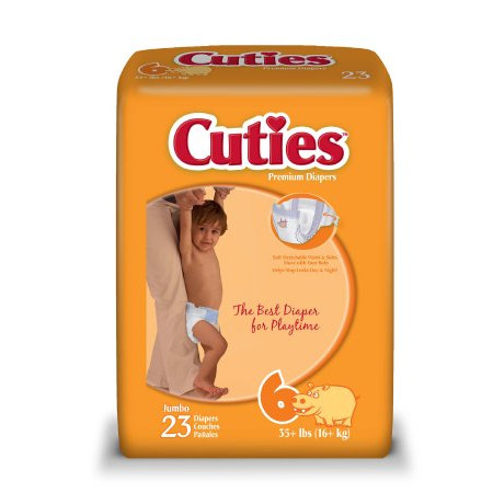 Cuties Baby Diaper Tab Closure Size 6 Disposable Heavy Absorbency