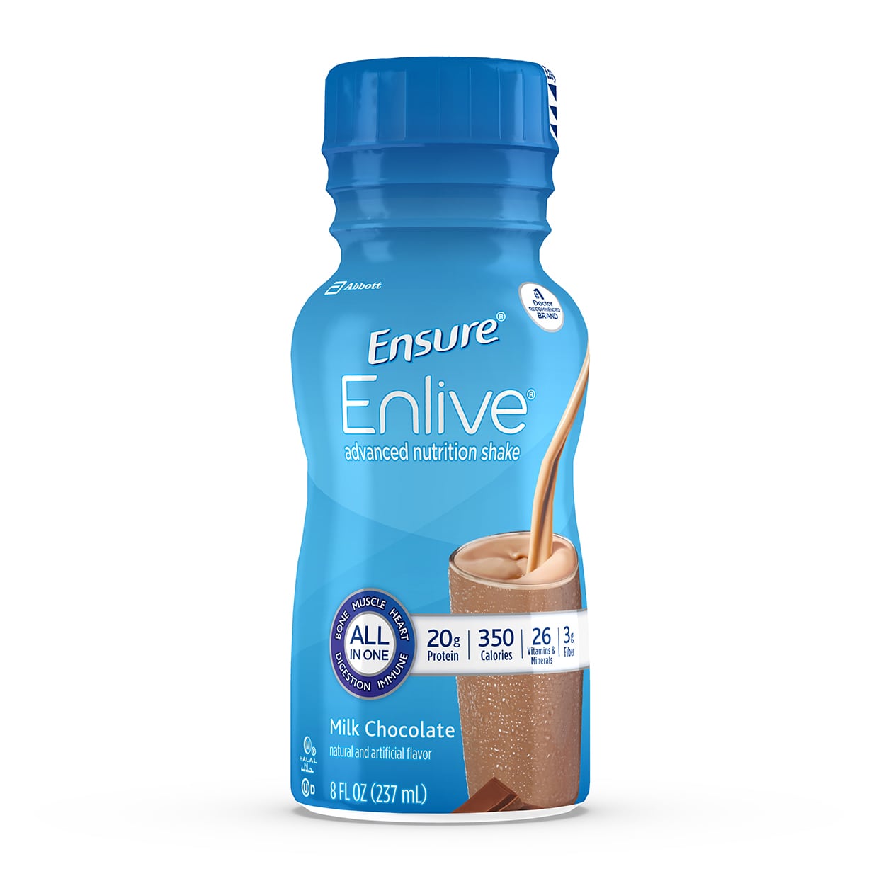 Ensure Enlive Chocolate FLavor 8 oz. Oral Supplement Bottle Ready to Use