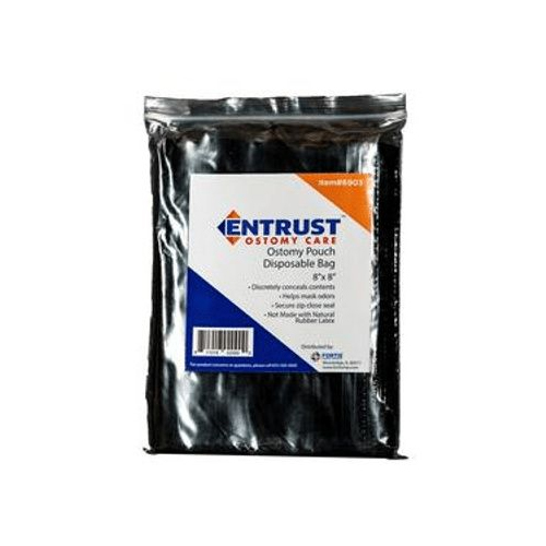 Entrust Ostomy Pouch Disposable Bag, 8 x 8