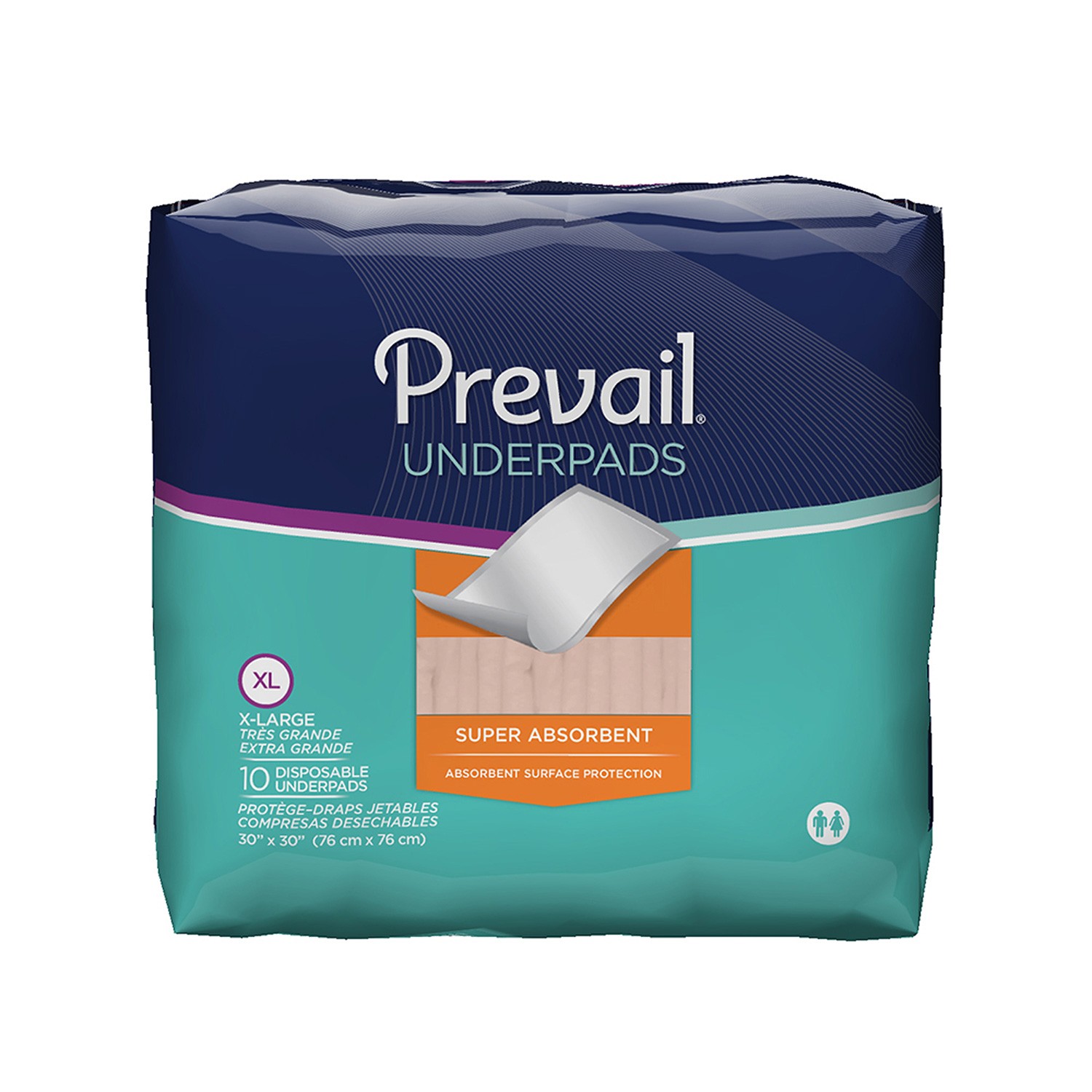 First Quality Underpad Prevail 30 X 30 Inch Disposable Fluff Light Absorbency
