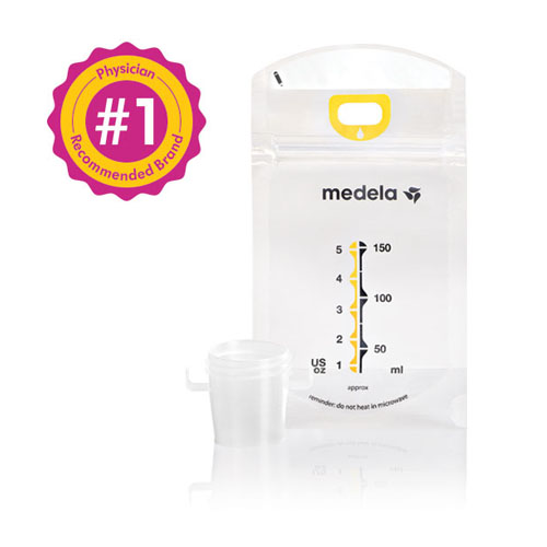 Medela Pump & Save Breastmilk Bags with Easy-Connect Adapter - 20 pack