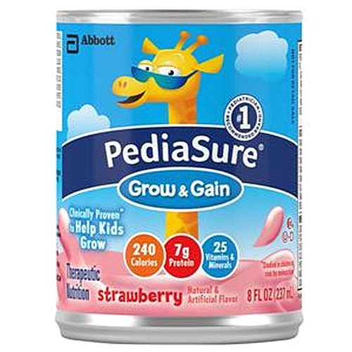 PediaSure Pediatric Oral Supplement Grow & Gain Strawberry Flavor 8 oz. Can Ready to Use