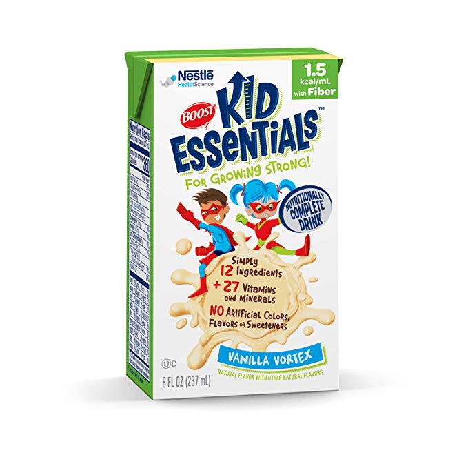 Pediatric Oral Supplement / Tube Feeding Formula Boost Kid Essentials 1.5 with Fiber Vanilla Vortex Flavor 8 oz. Tetra Brik Ready to Use