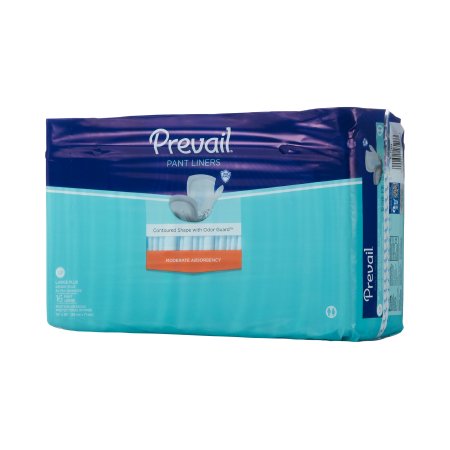 Prevail Incontinence Liner 12-1/2 Inch Length Moderate Absorbency Polymer Large Plus Unisex Disposable