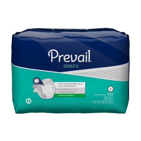 Prevail Youth Incontinent Brief Tab Closure X-Small Disposable Heavy Absorbency