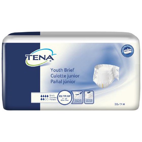 SCA Personal Care Youth Incontinent Brief Tena Tab Closure X-Small Disposable Moderate Absorbency