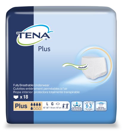 TENA Adult Absorbent Underwear Plus Pull On Large Disposable Moderate Absorbency