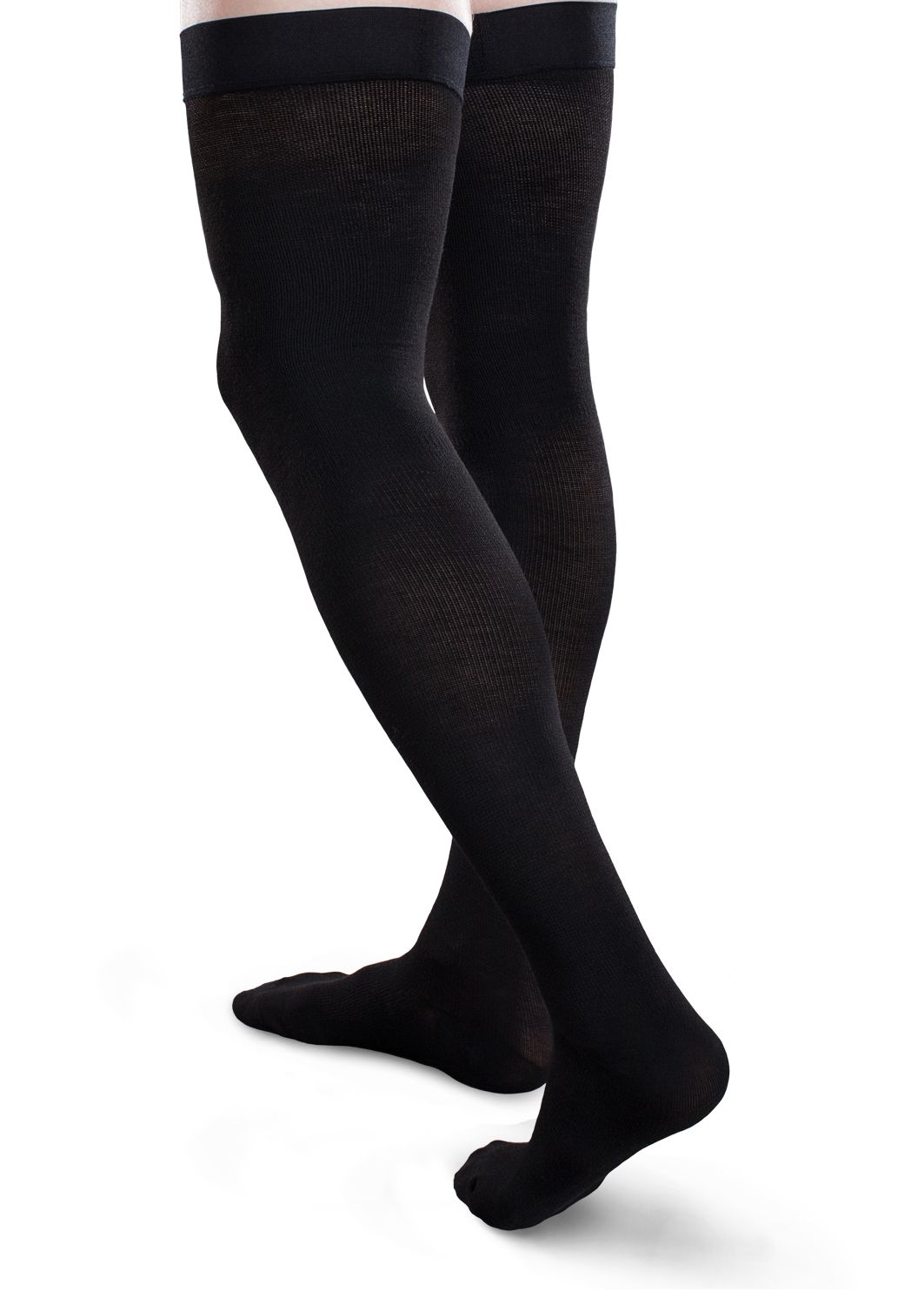 Image of Therafirm Core-Spun Gradient Compression Thigh High Socks 30-40mmHg