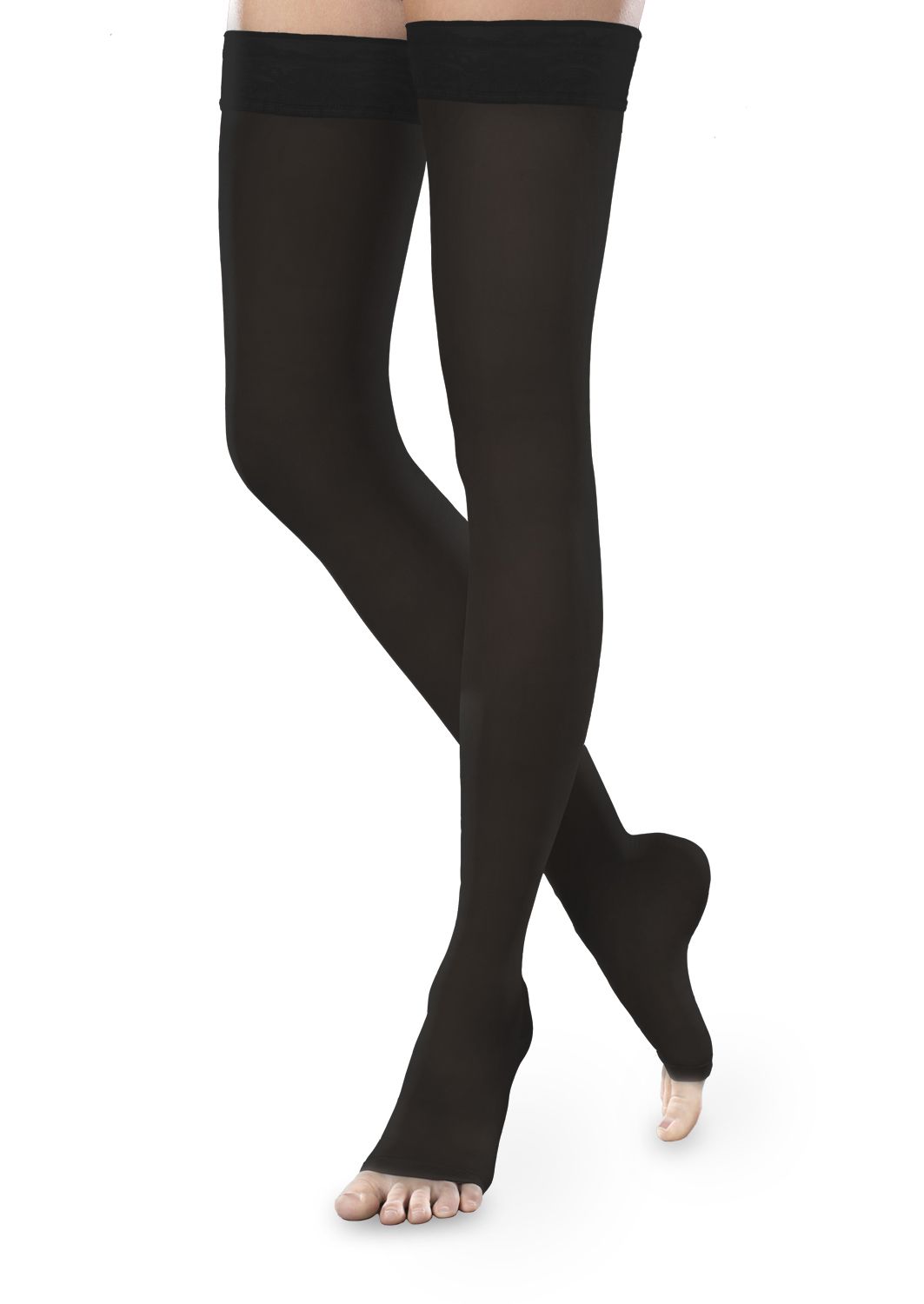 Image of Therafirm EASE Sheer Open-Toe Thigh-High 30-40mmHg