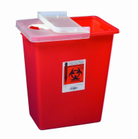 Image of Kendall SharpSafety Sharps Container with Hinged Lid - 8 Gallon