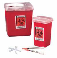 Image of Kendall SharpSafety Autodrop Phlebotomy Container 1 Qt, Red
