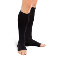 EASE Opaque Mild Unisex Open Toe Knee High 15-20mmHg Black