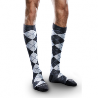 Image of Therafirm Core-Spun Light Socks-Slate Argyle 10-15mmHg