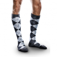 Image of Therafirm Core-Spun Mild Socks-Slate Argyle 15-20 mmHg