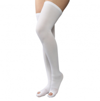 Image of Therafirm Anti-Embolism Thigh High Open Toe Stocking 18 mmHg
