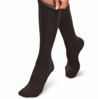 Image of Therafirm EASE Opaque Firm Moderate Unisex Knee High with Silicone Band 20-30mmHg