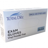 Image of TotalDry Vinyl Powder-Free Exam Gloves - Box of 100